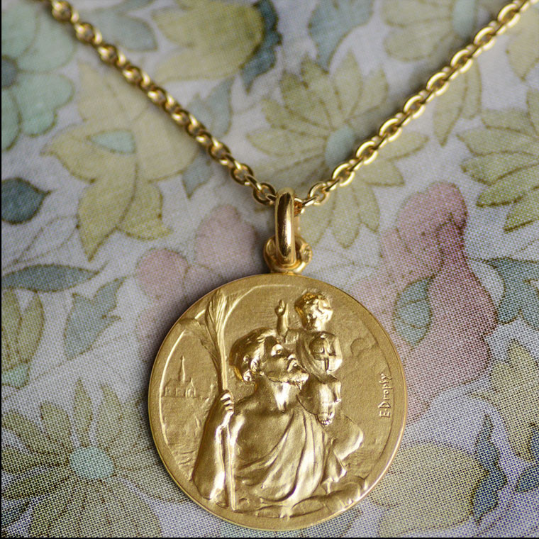 Saint Christophe - Médaille en or 18K - Medailles de Bapteme - Paris