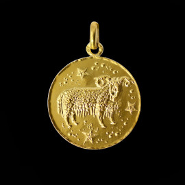 gold medallion necklace aries