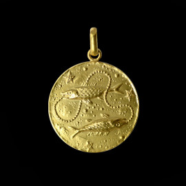 Gold Pisces medallion