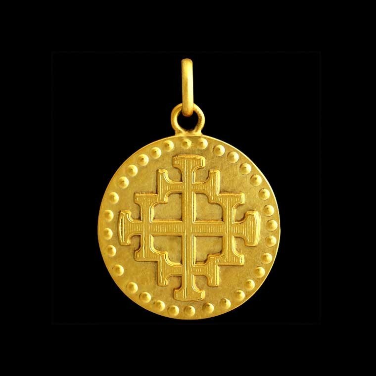 Jerusalem Cross Pendant - 14kt Gold 3/4